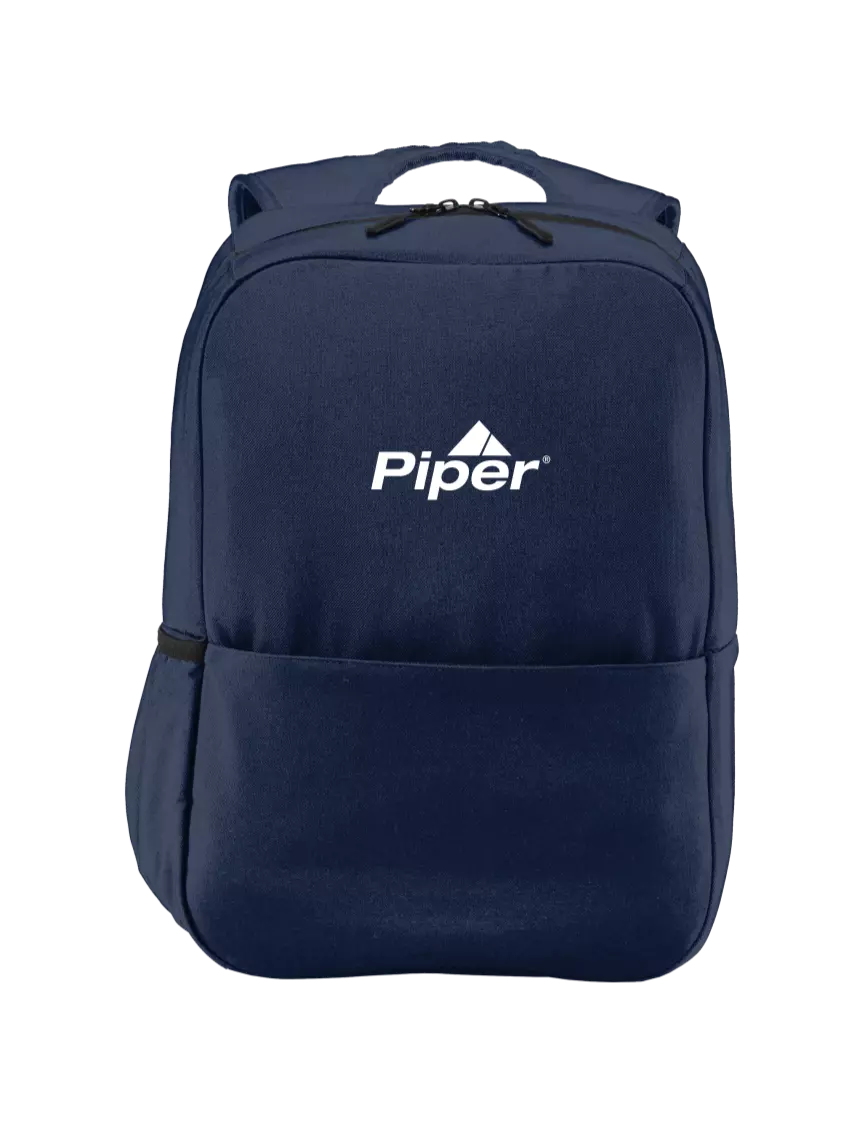 Piper Access Square Laptop River Blue Navy Backpack w/Piper Logo