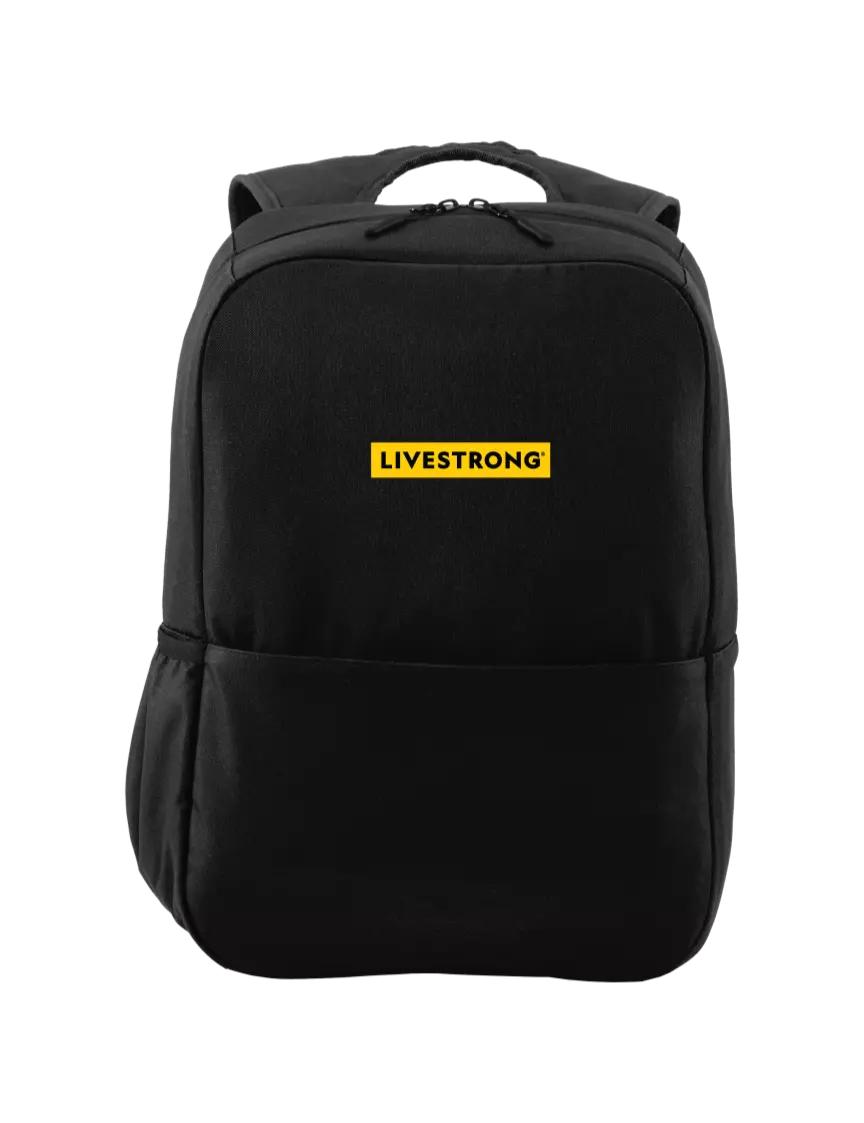 Livestrong Access Square Laptop Black Backpack w/LIVESTRONG Logo