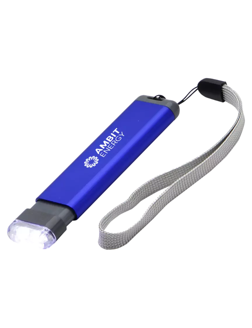 Ambit Slide 'N Shine Blue LED Pocket Flashlight w/Ambit Logo 