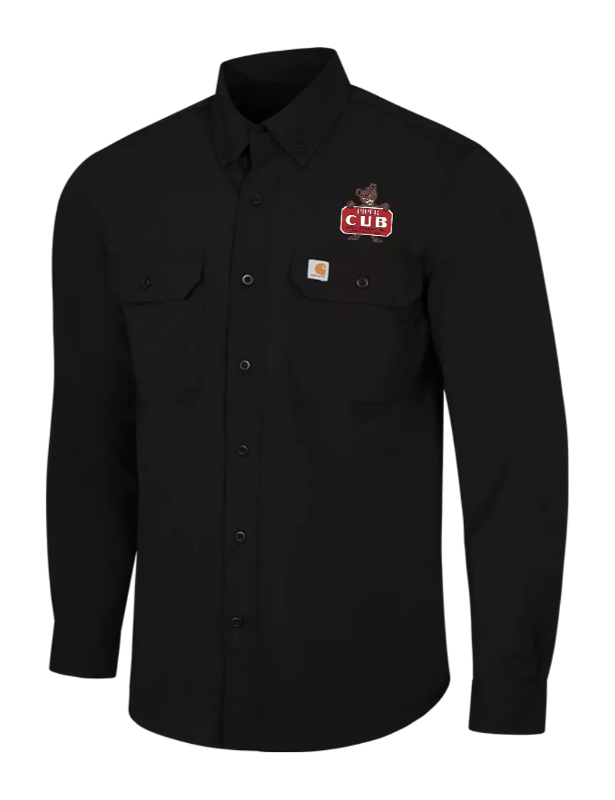 Carhartt Force® Black Solid Long Sleeve Shirt w/Piper Cub Logo