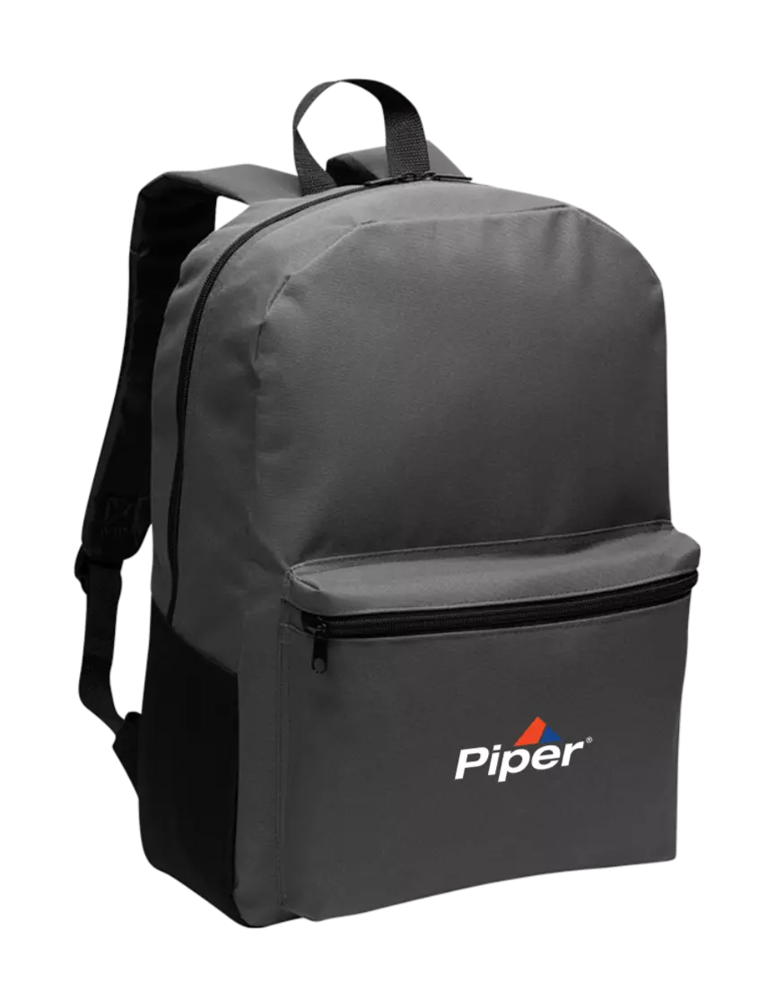 Piper Casual Dark Charcoal Lightweight Laptop Backpack w/Piper Logo