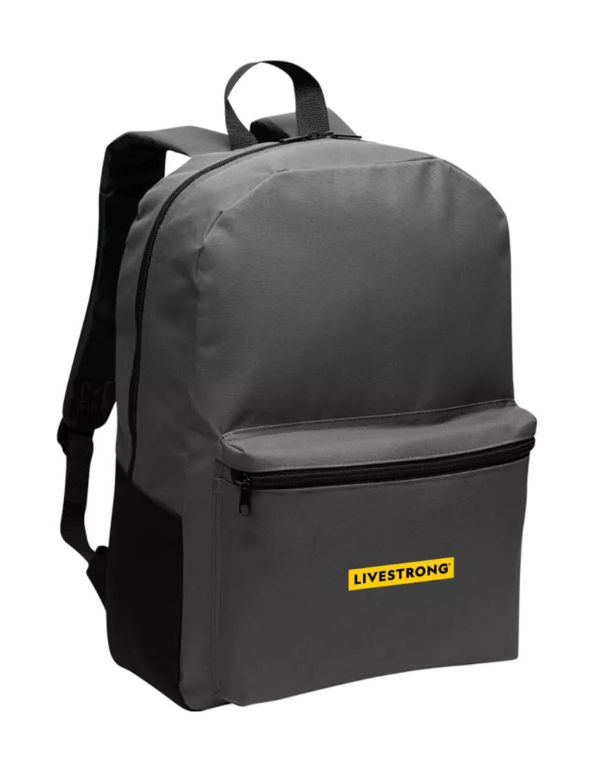 Livestrong Casual Dark Charcoal Lightweight Laptop Backpack w/LIVESTRONG Logo