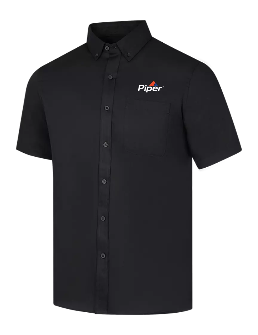 Piper Short Sleeve Deep Black Superpro React Twill Shirt w/Piper Logo