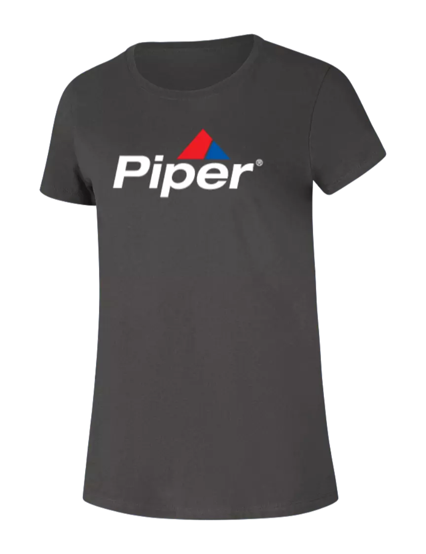 Piper Womens Ring Spun Charcoal 4.5 oz T-Shirt w/Piper Logo