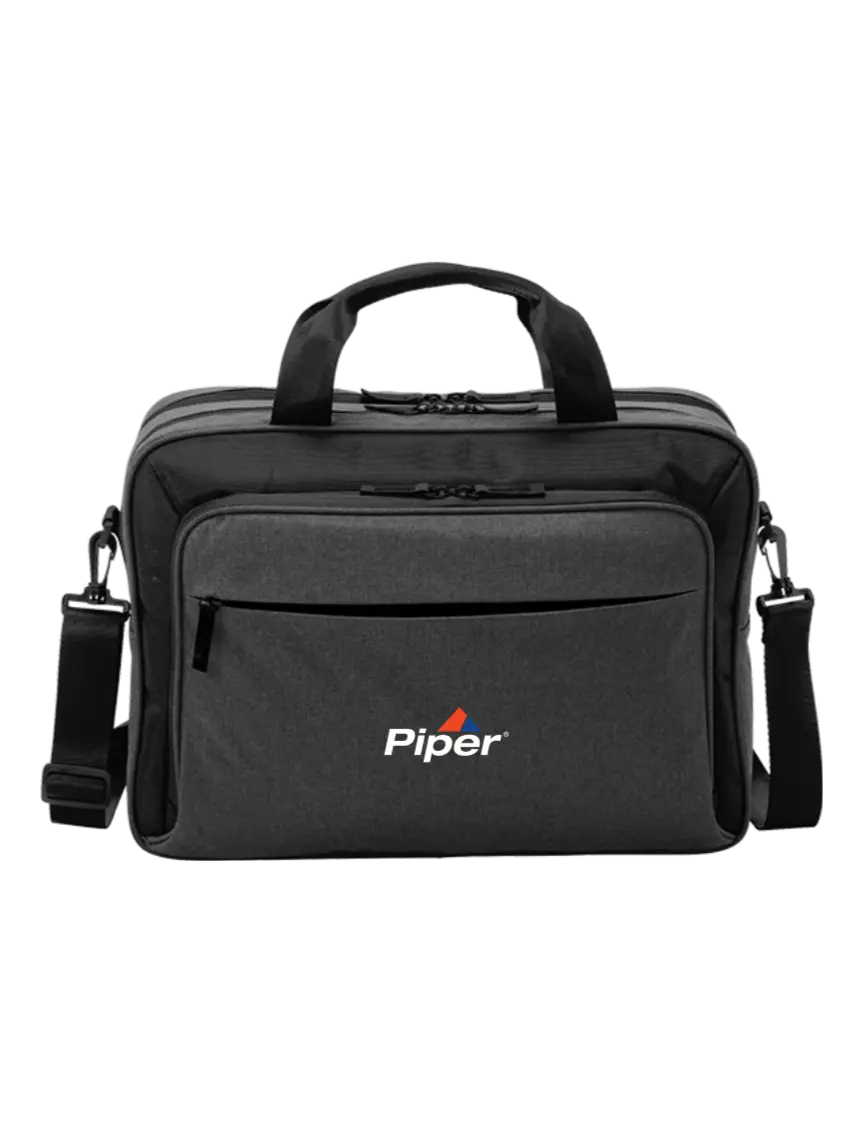 Piper Travel Exec Graphite Heather/Black Laptop Briefcase w/Piper Logo