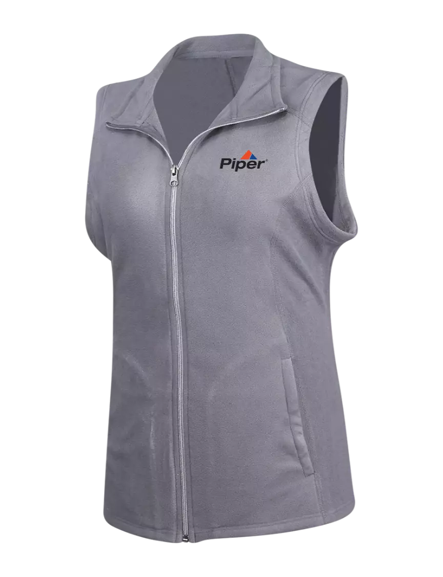Piper Medium Grey Womens Microfleece Vest w/Piper Logo