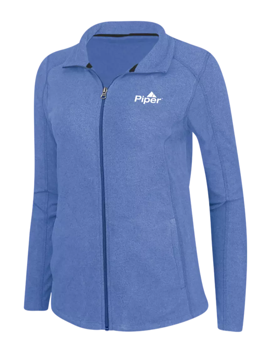 Piper Light Royal Heather Womens Microfleece Full-Zip Jacket w/Piper Logo