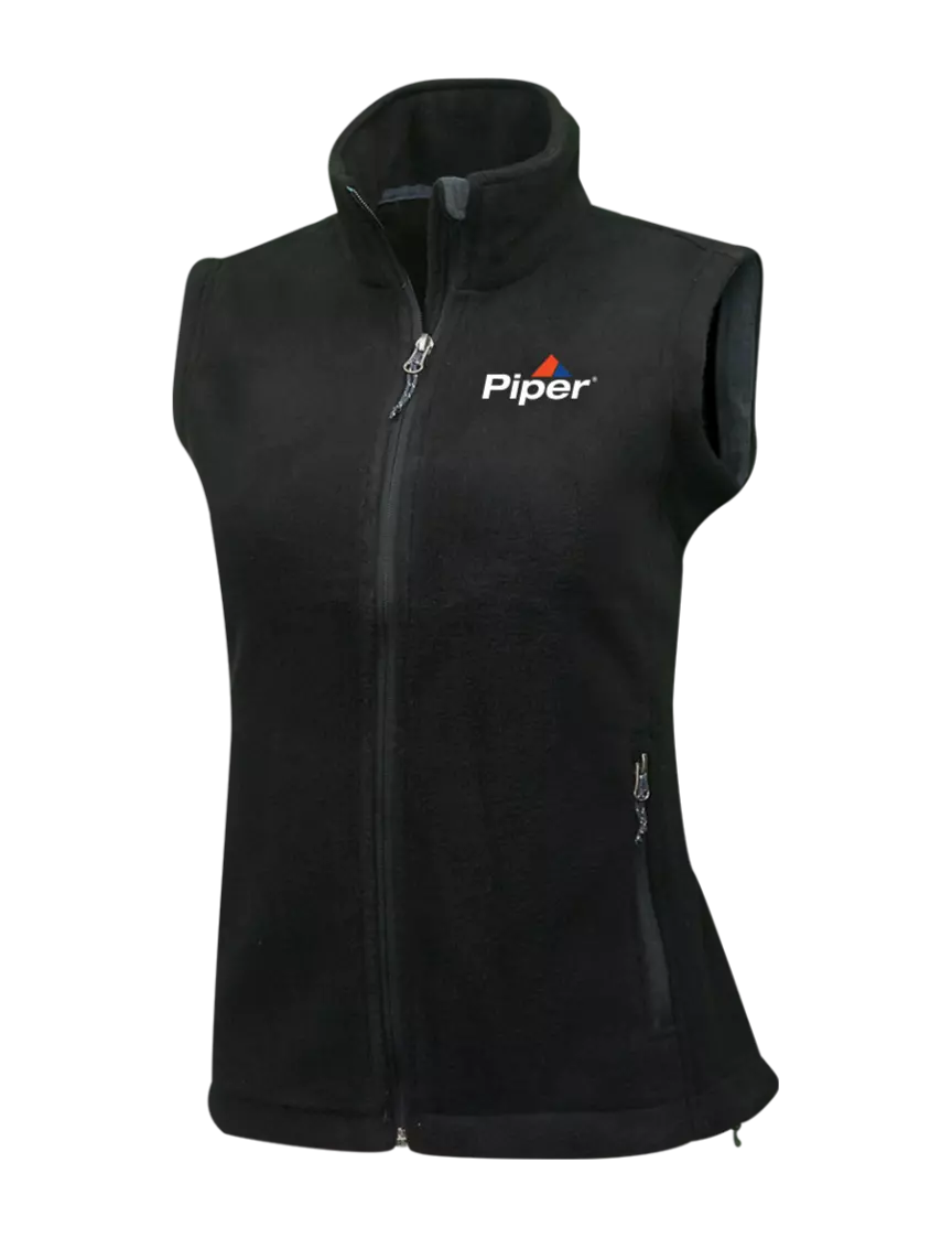 Piper Womens Black Fleece Vest w/Piper Logo