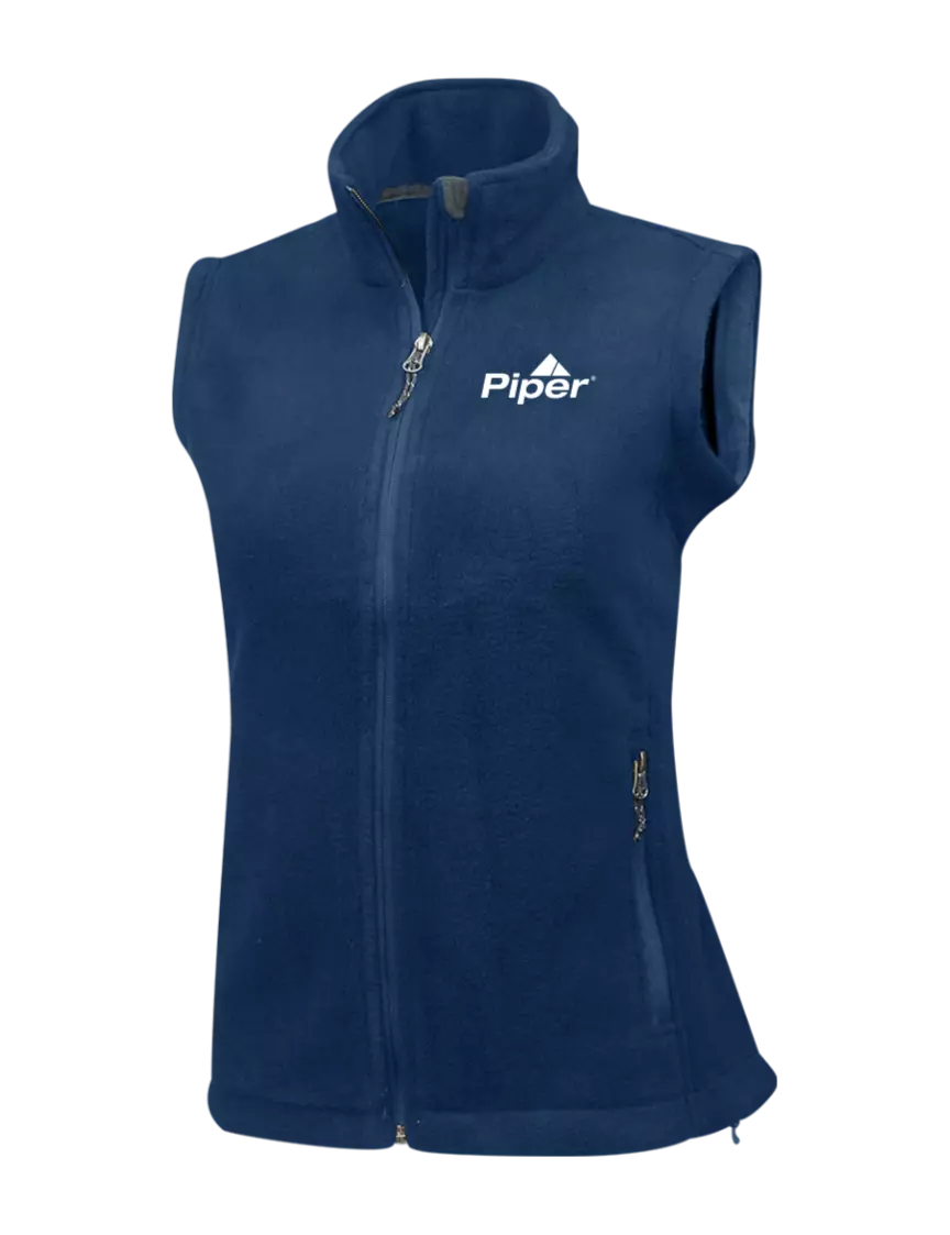 Piper Navy Womens Fleece Vest w/Piper Logo