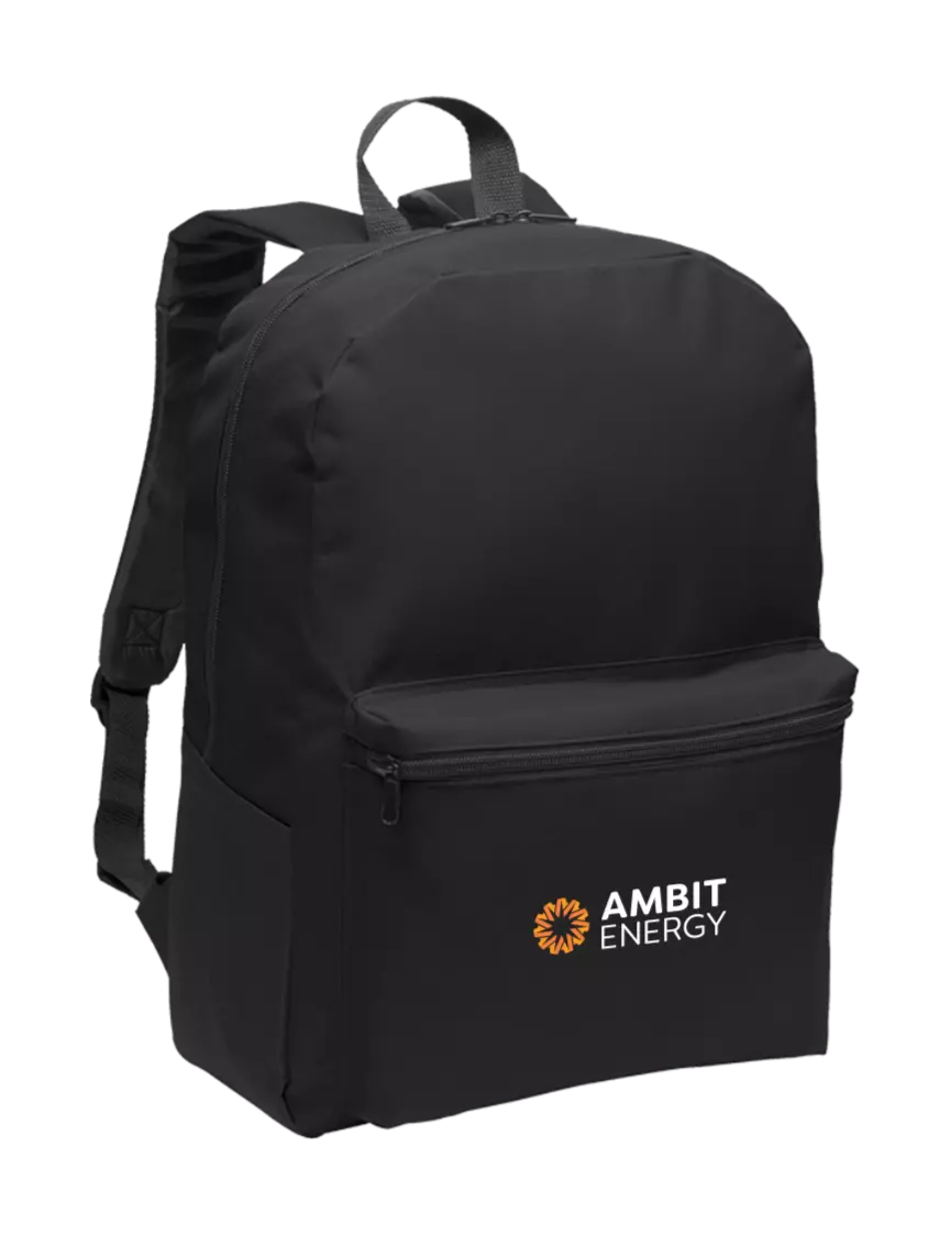 Ambit Casual Black Lightweight Laptop Backpack w/Ambit Logo
