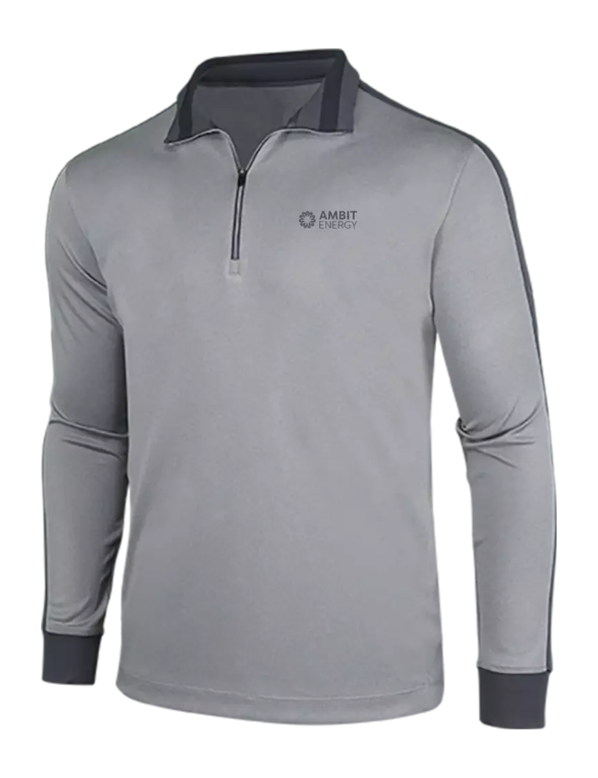 Ambit NIKE Athletic Grey/Heather Dark Grey Dry-Fit 1/2 Zip Cover-Up w/Ambit Logo