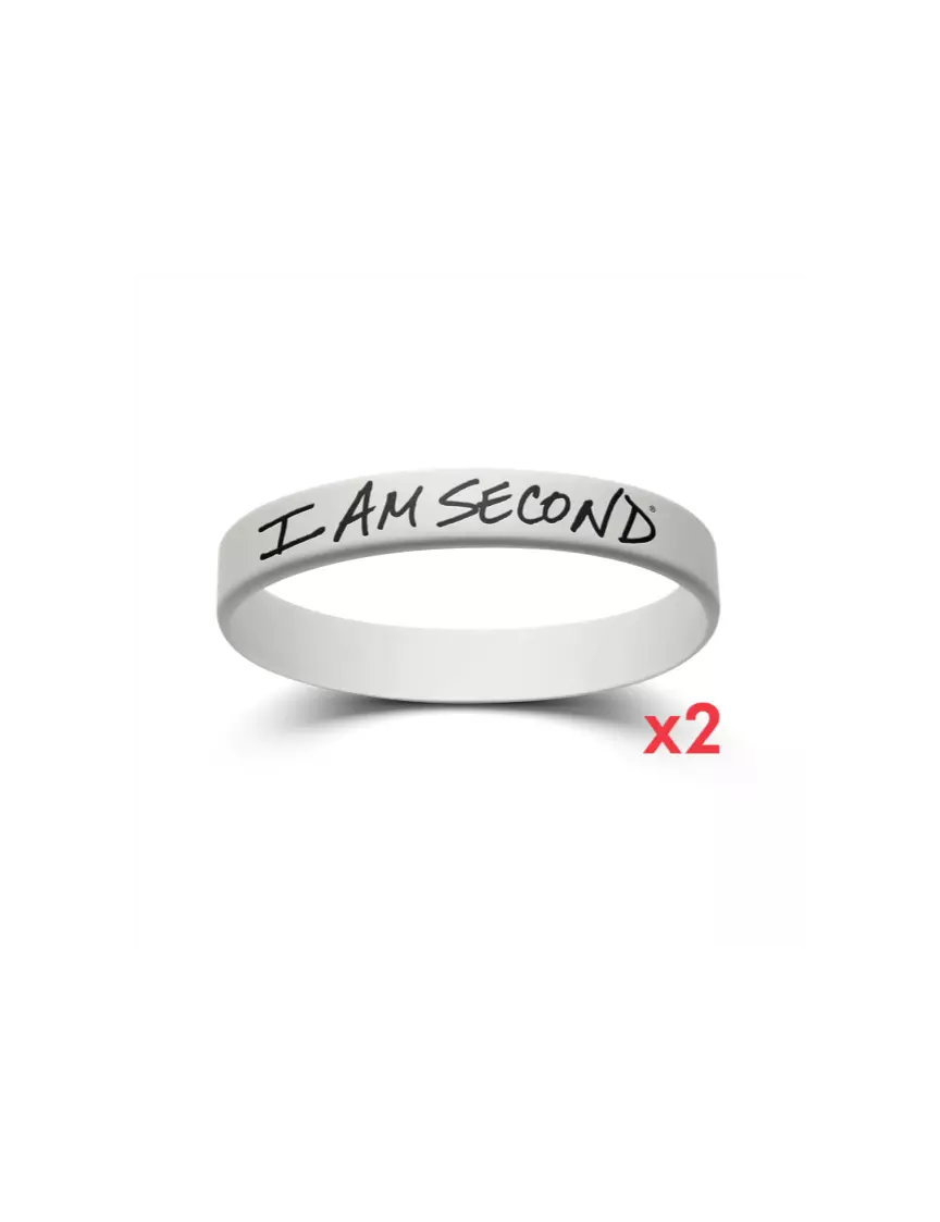 I Am Second I Am Second 2-Pack White Wristband Bundle-Youth
