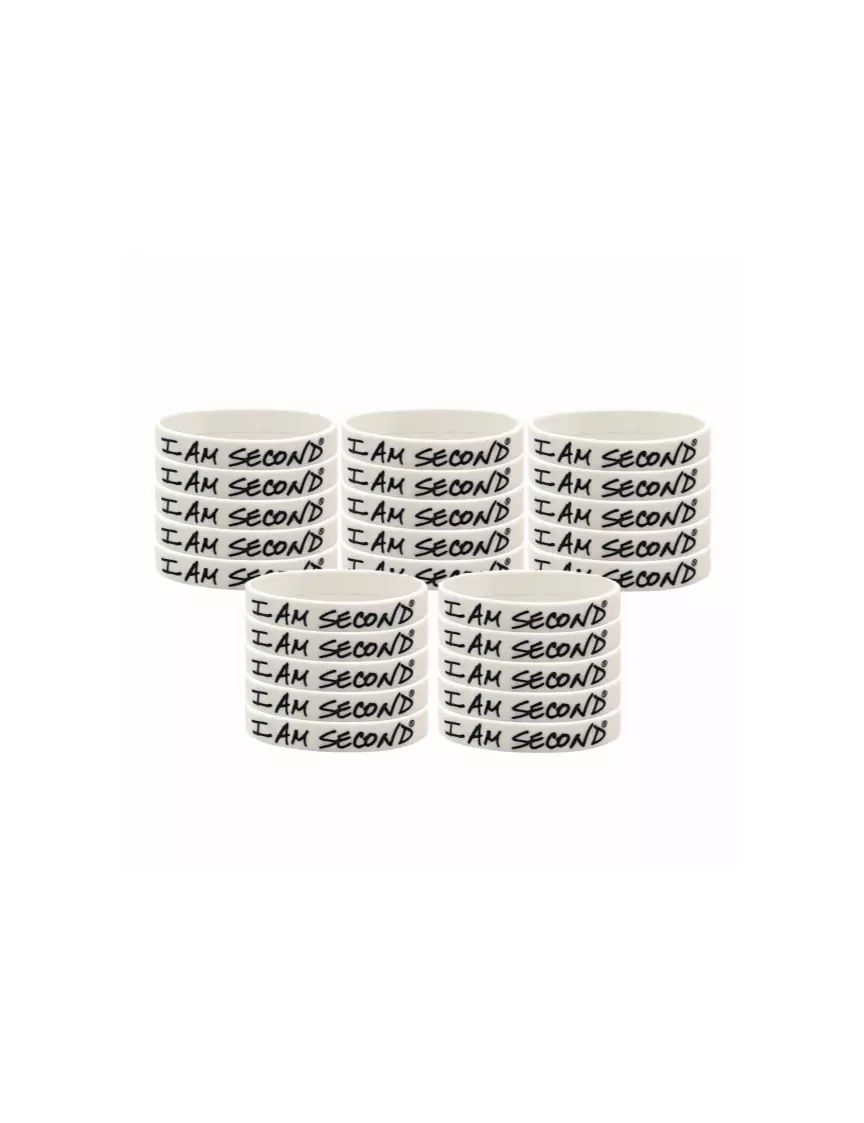 I Am Second I Am Second 25-Pack White Wristband Bundle-Adult