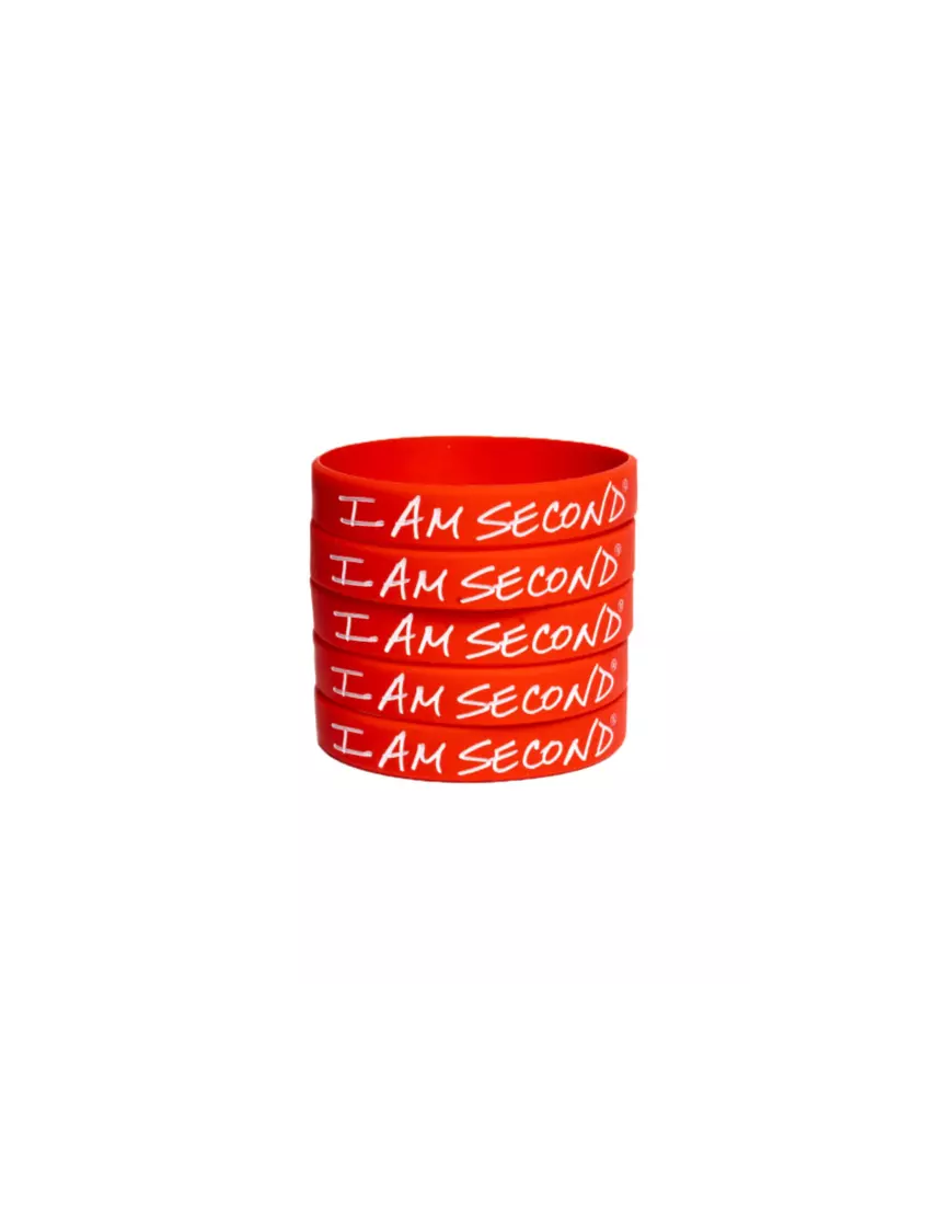 I Am Second I Am Second 5-Pack Red Wristband Bundle-Adult