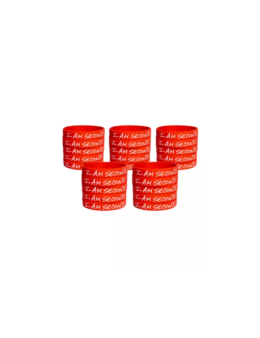 I Am Second I Am Second 25-Pack Red Wristband Bundle-Adult