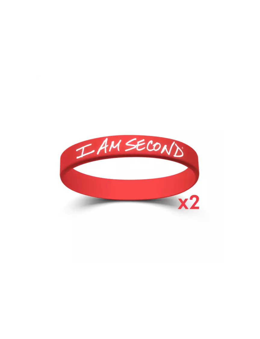 I Am Second I Am Second 2-Pack Red Wristband Bundle-Adult