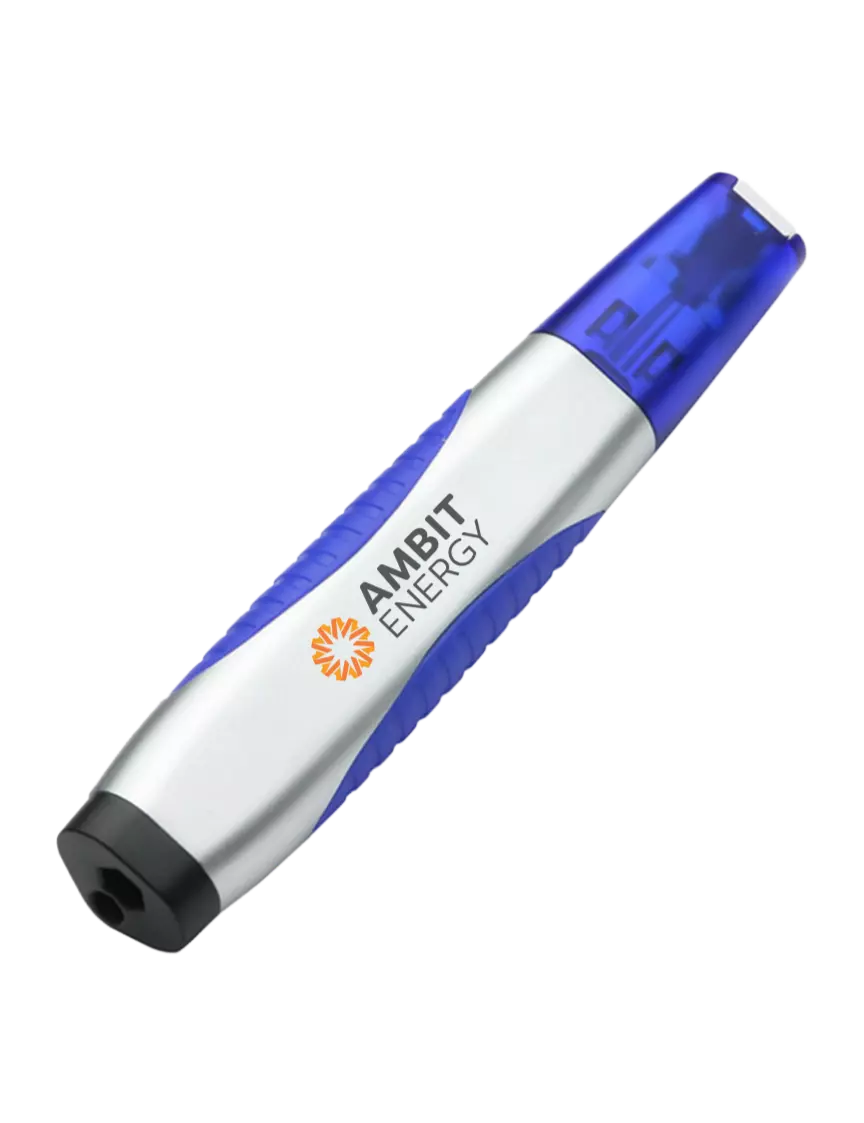 Ambit Silver/Blue Level Light Screwdriver Pen w/Ambit Logo 