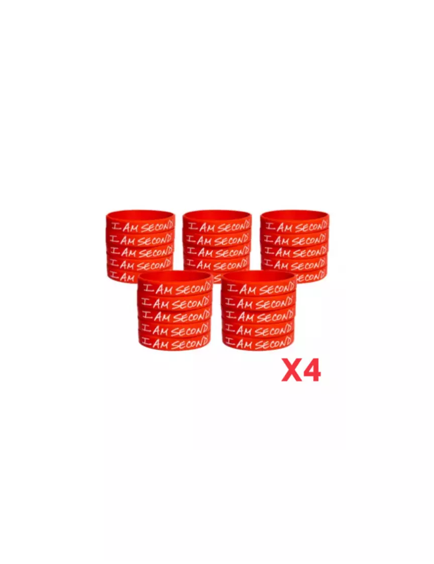 I Am Second I Am Second 100-Pack Red Wristband Bundle-Adult