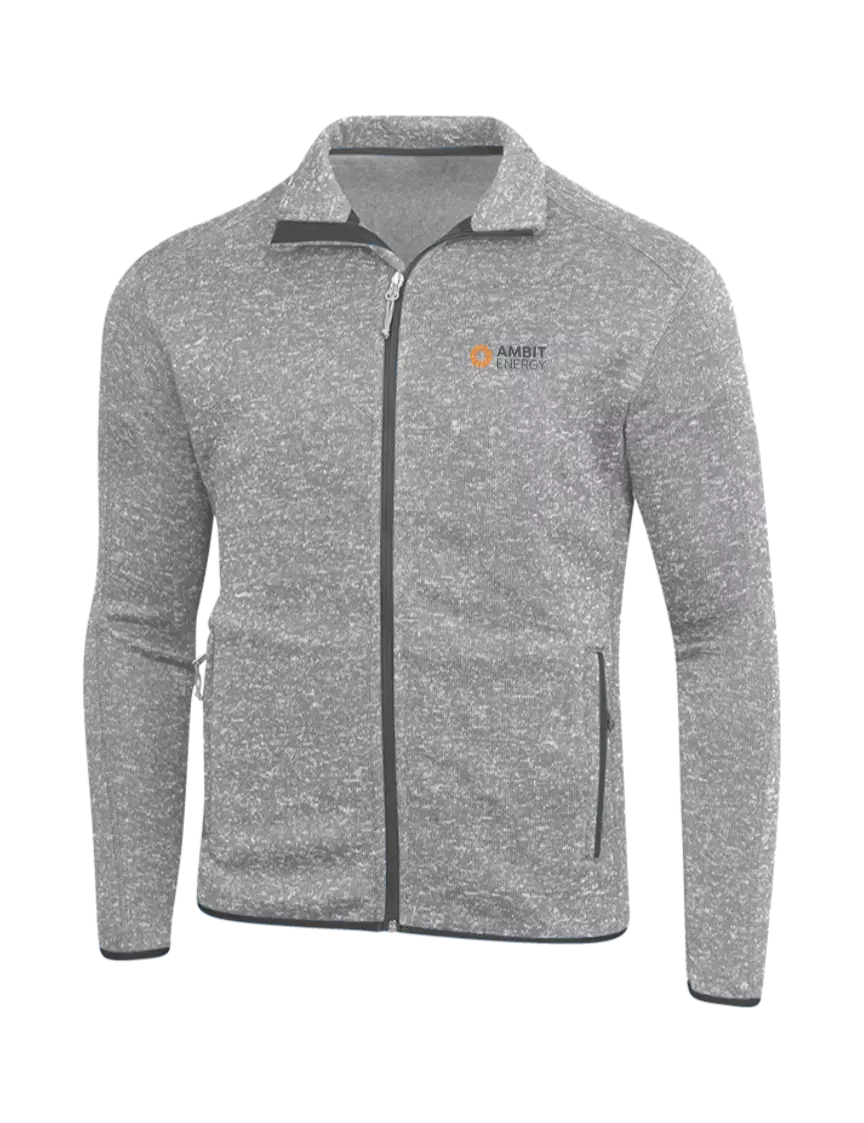 Ambit Grey Heather Sweater Fleece Jacket w/Ambit Logo
