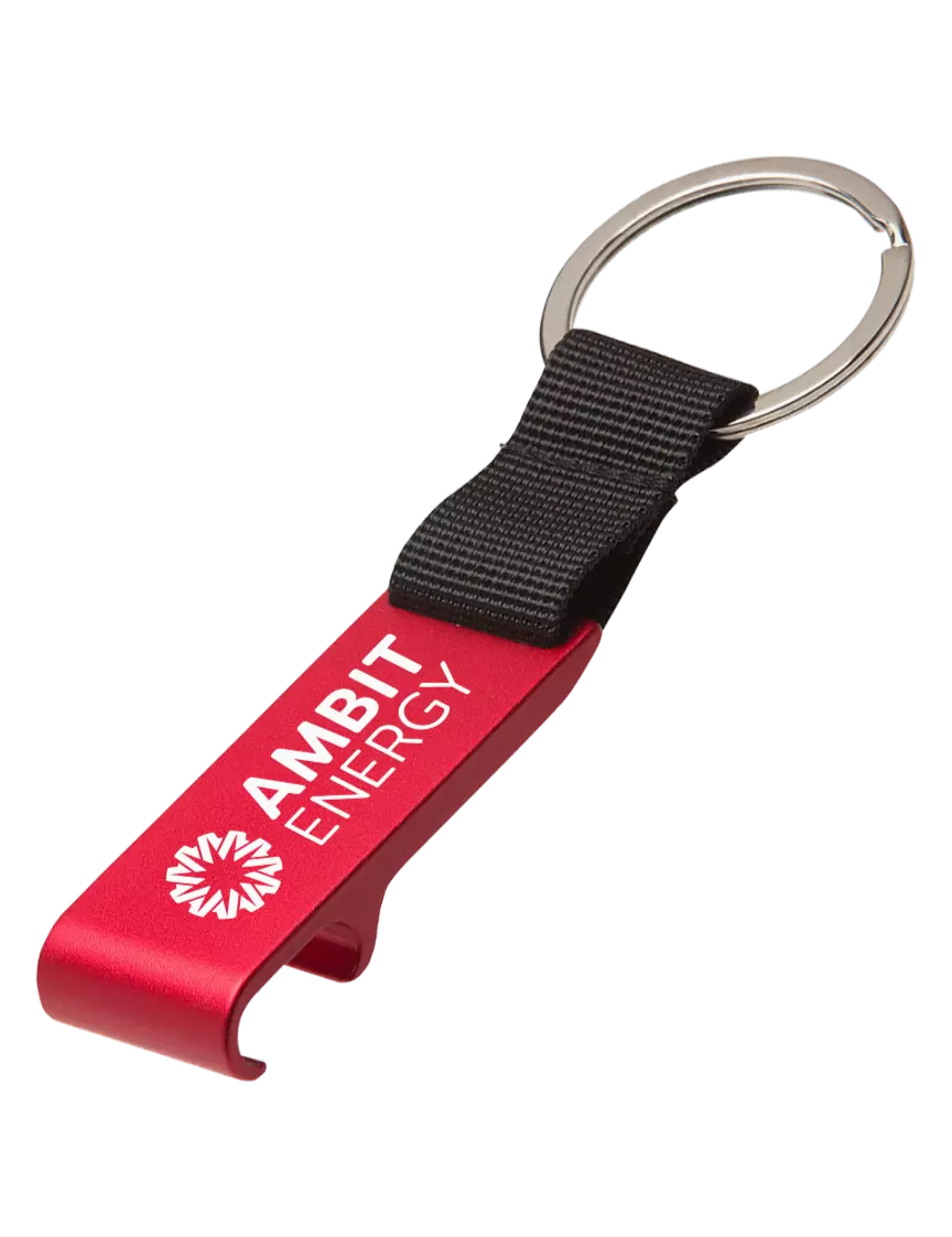 Ambit Red Bottle Opener & Key Ring w/Ambit Logo 
