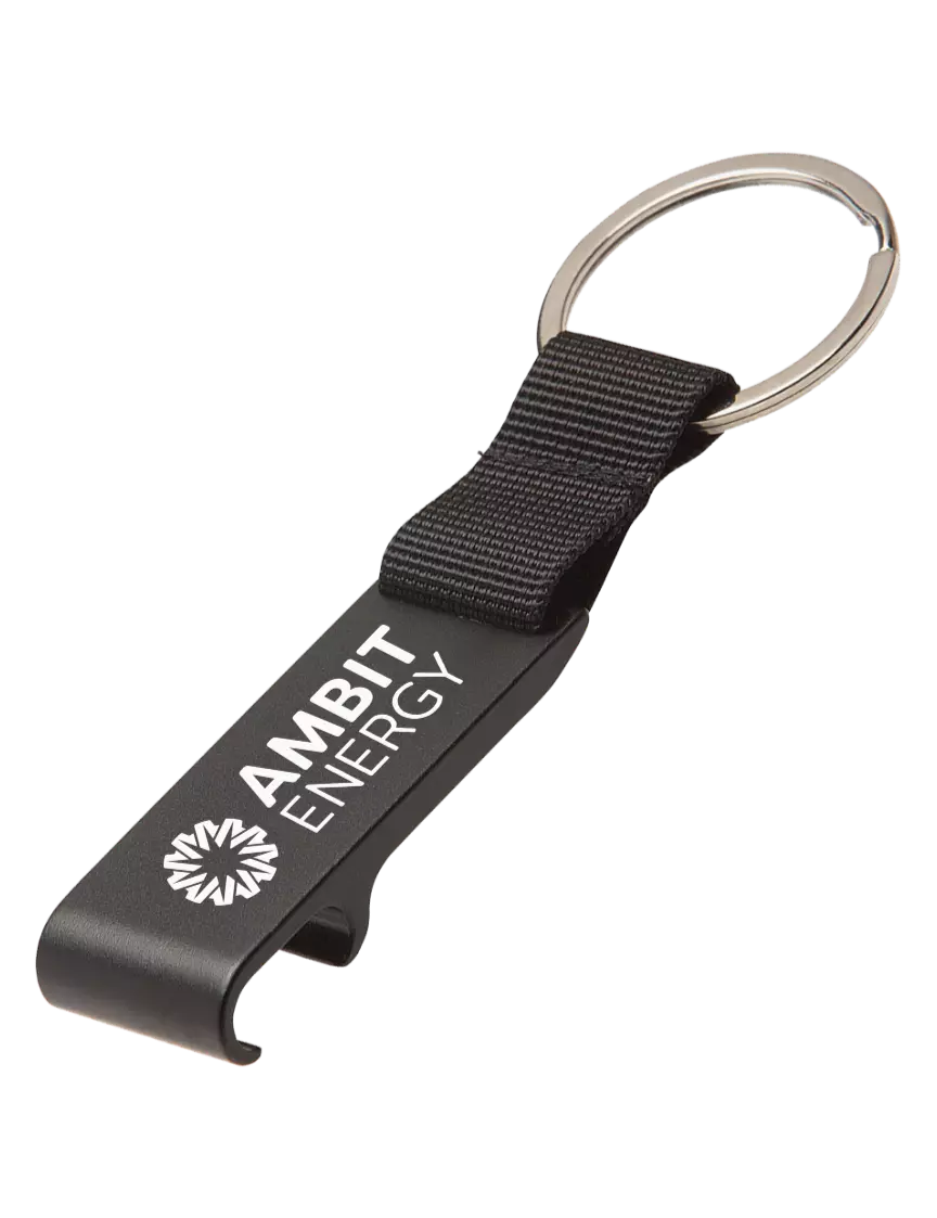 Ambit Black Bottle Opener & Key Ring w/Ambit Logo 