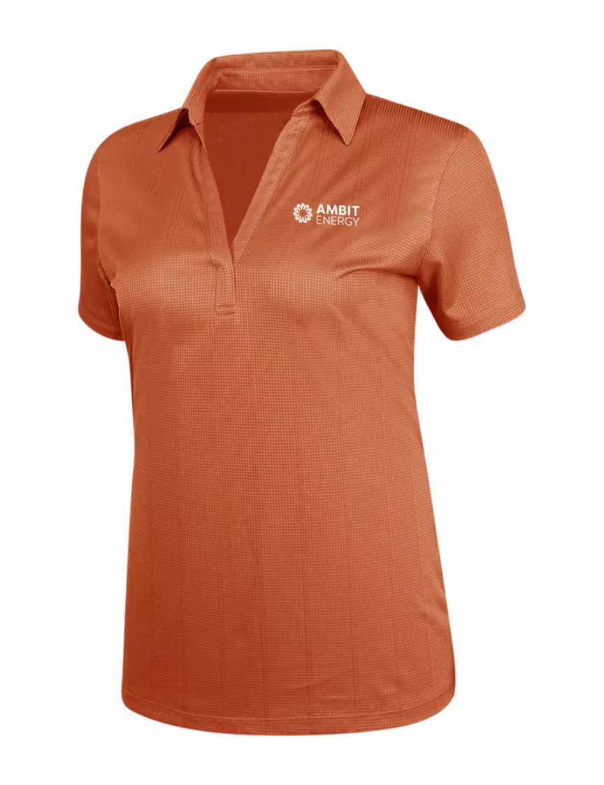 Ambit Orange Womens Performance Fine Jacquard Polo w/Ambit Logo