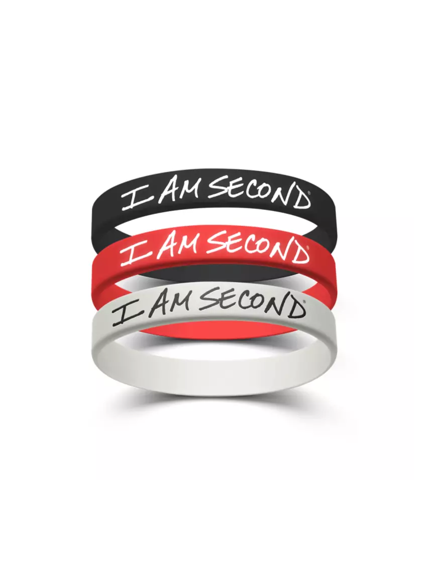 I Am Second I Am Second 3-Pack Wristband Bundle (Black, Red, White)-Youth