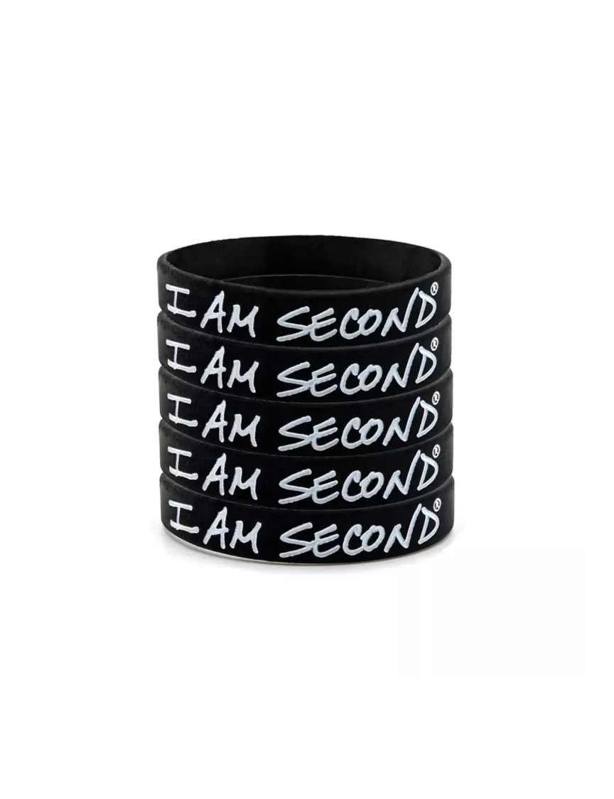 I Am Second I Am Second 5-Pack Black Wristband Bundle-Youth