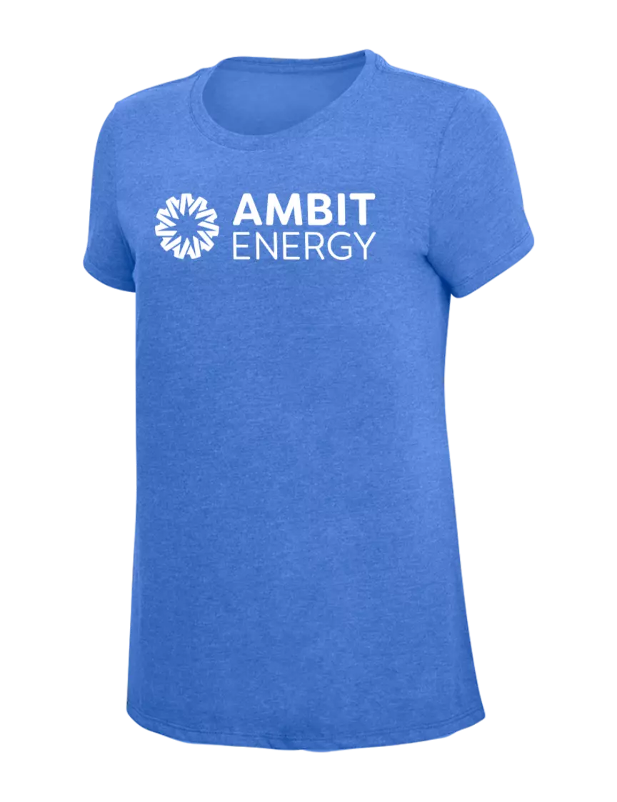 Ambit Womens Simply Soft Royal Frost 4.5oz  Poly/Combed Ring Spun Cotton T-Shirt w/Ambit Logo