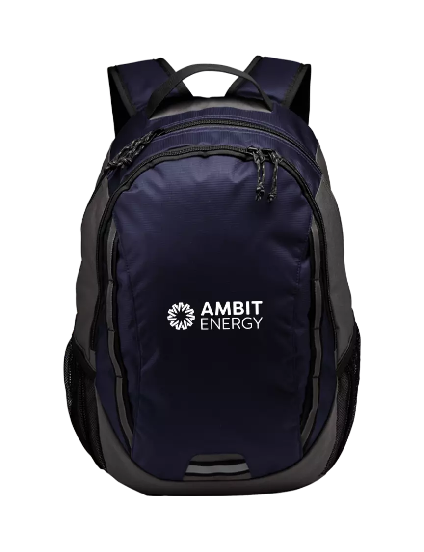 Ambit Ridge Deep Navy/Dark Charcoal Laptop Backpack w/Ambit Logo