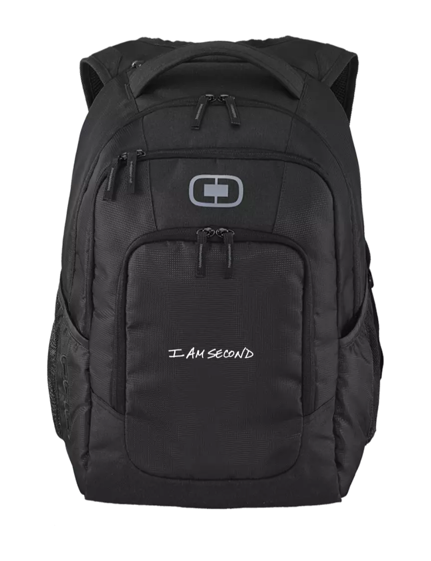 I Am Second OGIO Black Logan Laptop Backpack
 w/I Am Second Logo