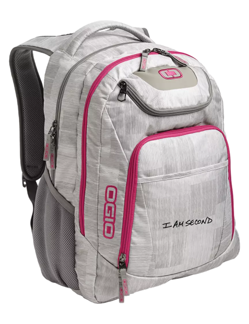 I Am Second OGIO Blizzard/Pink Excelsior Laptop Backpack w/I Am Second Logo