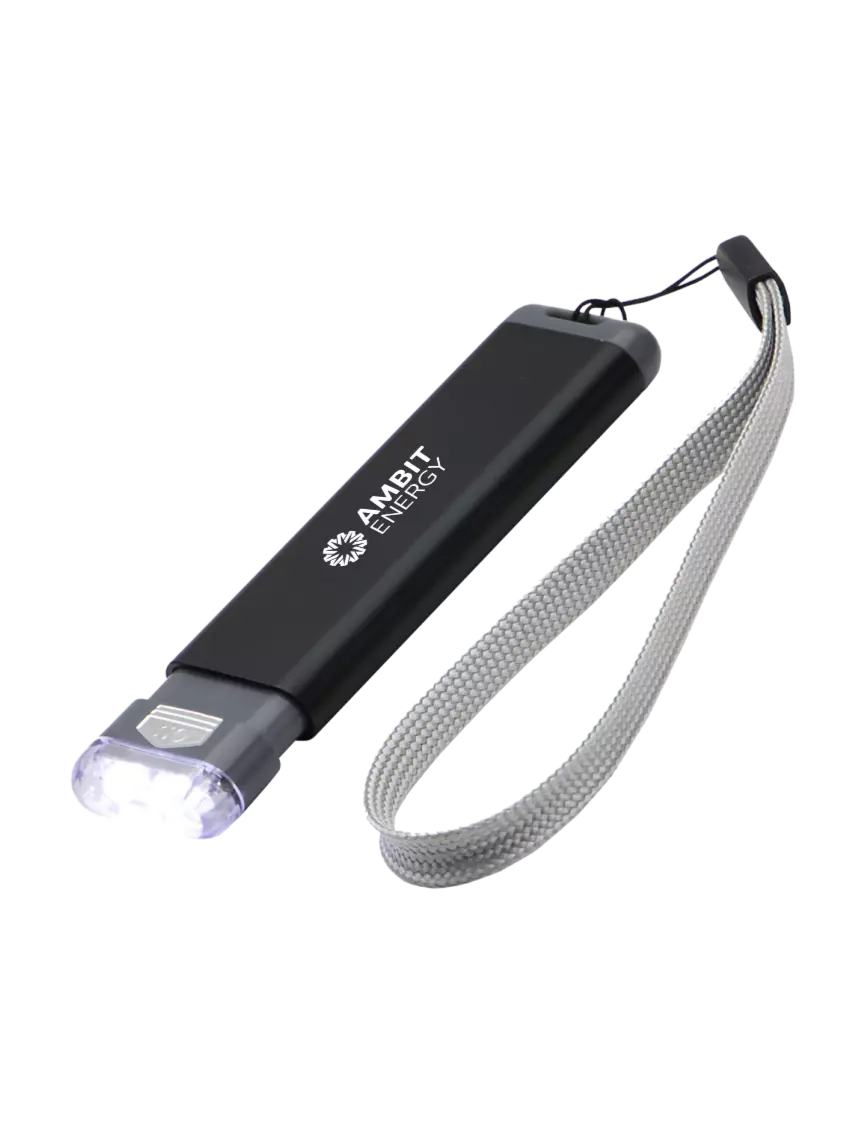 Ambit Slide 'N Shine Black LED Pocket Flashlight w/Ambit Logo 