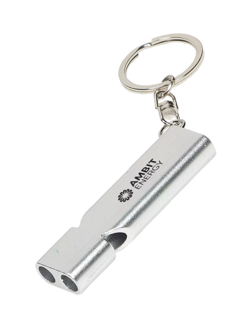 Ambit Quick Alert Silver Safety Whistle w/Ambit Logo 