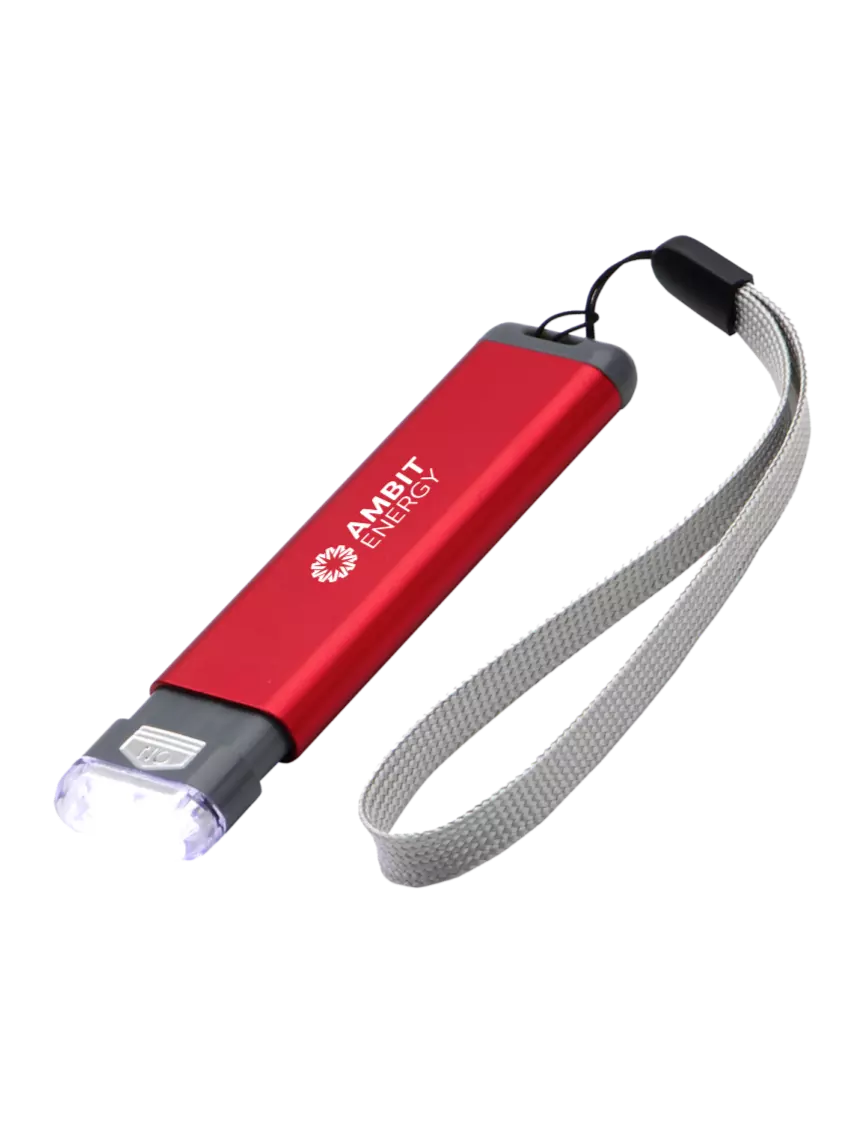 Ambit Slide 'N Shine Red LED Pocket Flashlight w/Ambit Logo 