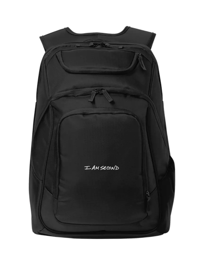 I Am Second Executive Black Laptop Backpack w/I Am Second Logo