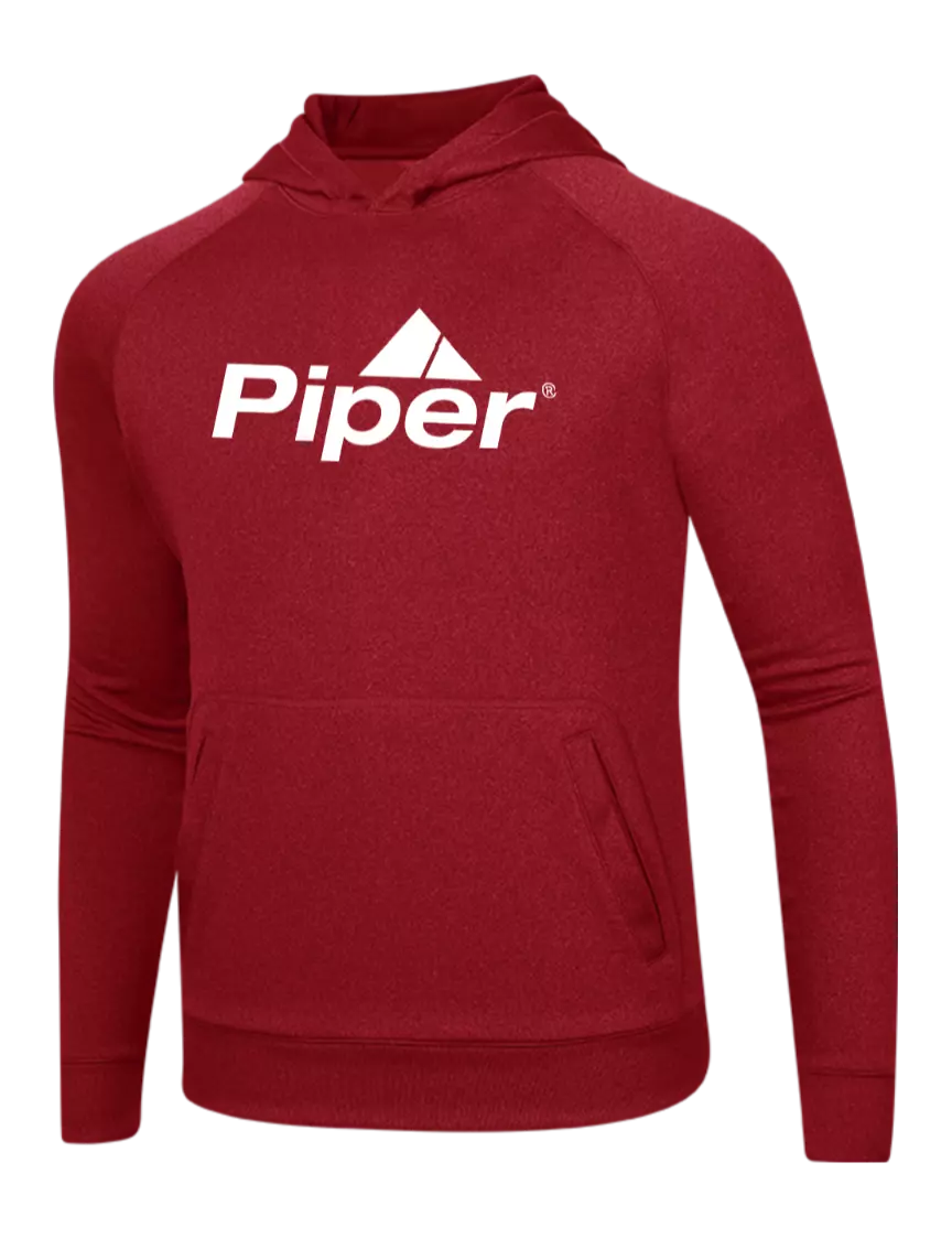 Piper Tech True Red Fleece Hooded Sweatshirt w/Piper Logo