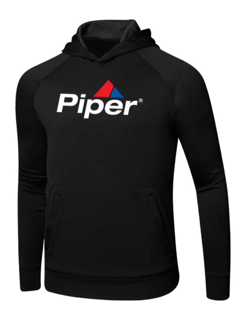 Piper Tech Black Fleece Hooded Sweatshirt w/Piper Logo