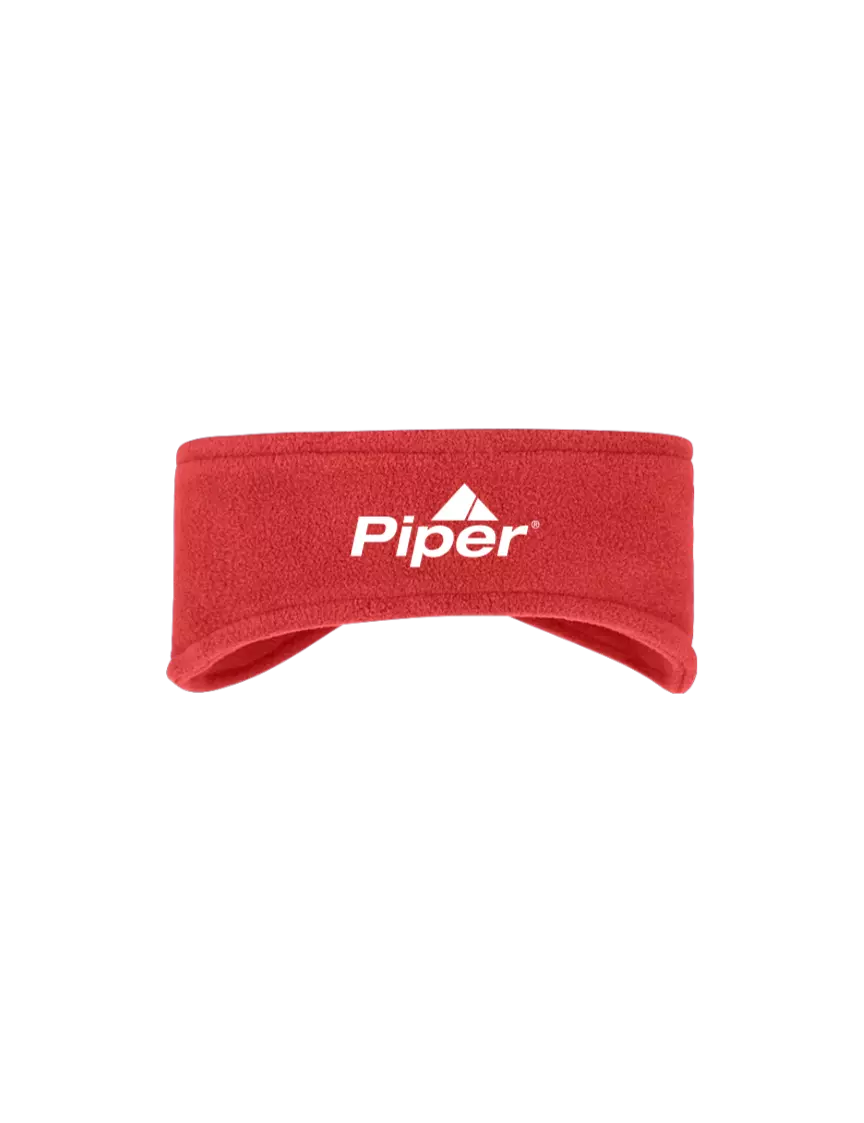 Piper Red Stretch Fleece Headband w/Piper Logo
