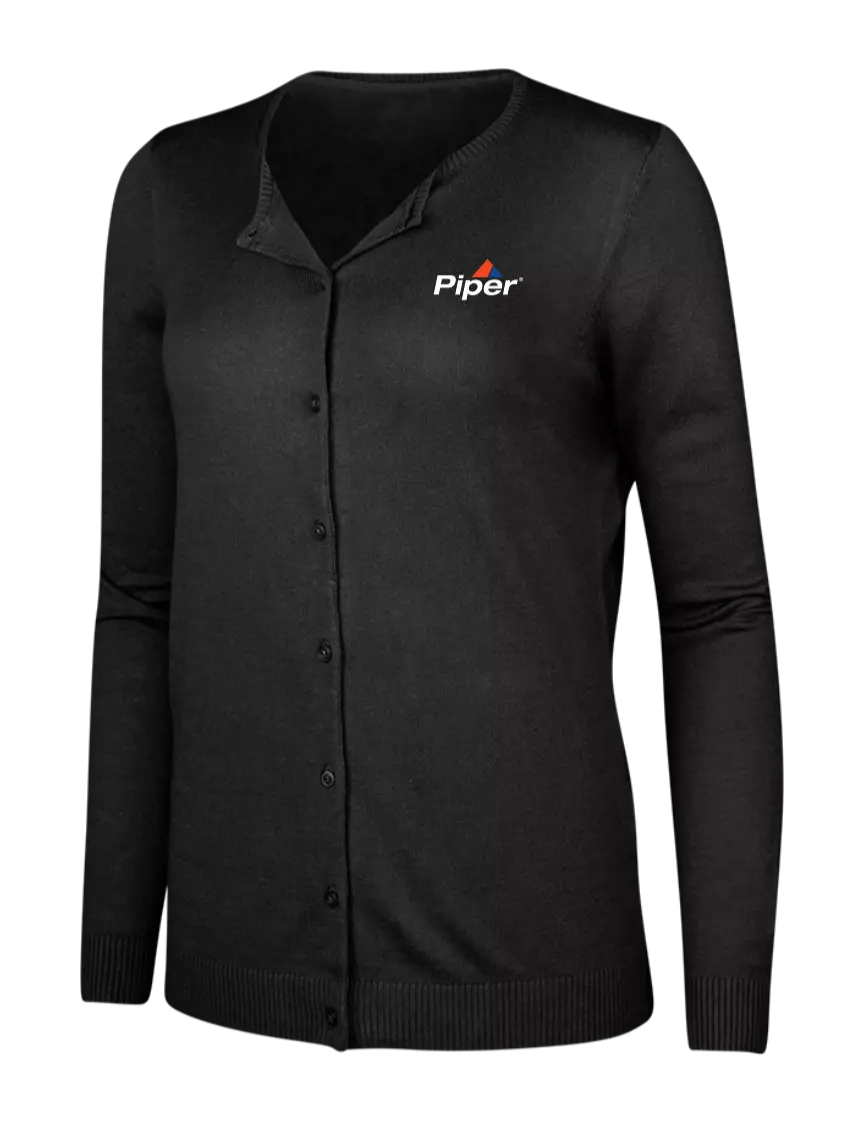 Piper Black Womens Cardigan Sweater w/Piper Logo