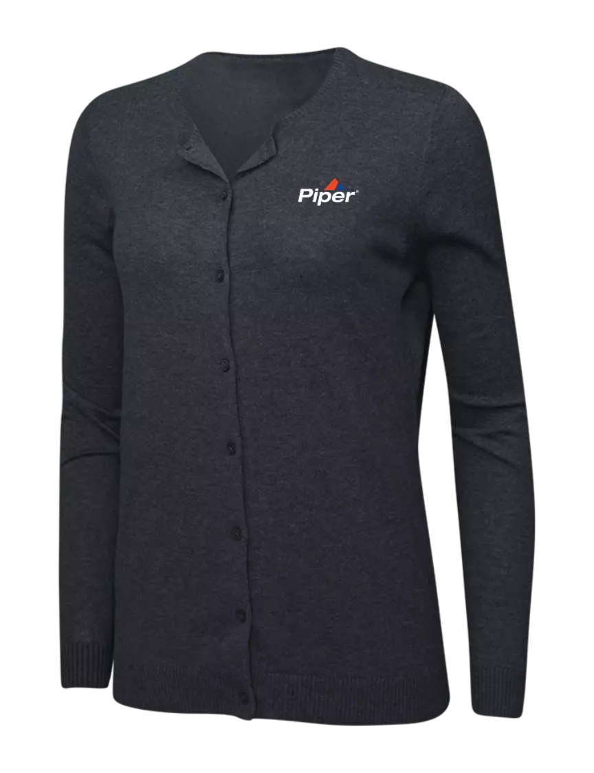 Piper Charcoal Heather Womens Cardigan Sweater w/Piper Logo