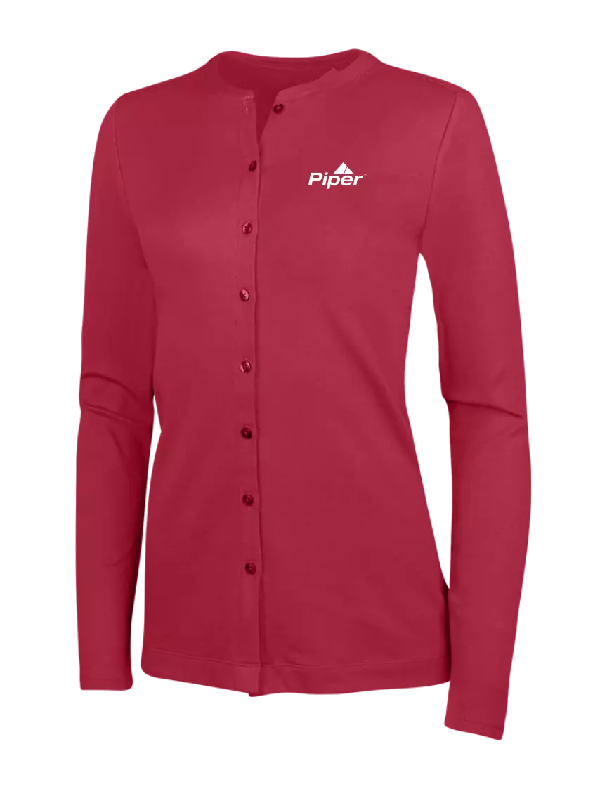 Piper Rich Red Womens Concept Stretch Button-Front Cardigan Sweater w/Piper Logo