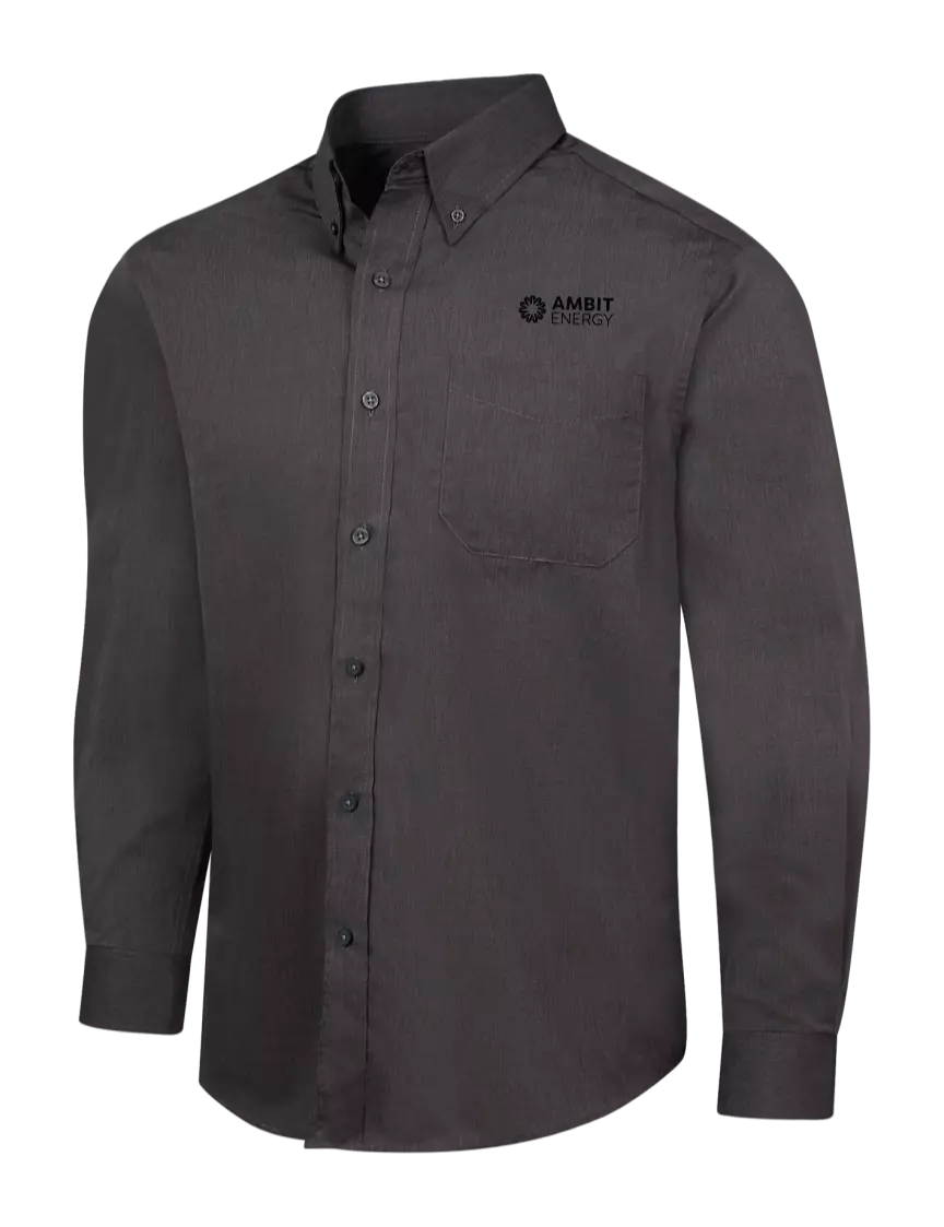 Ambit Soft Black Crosshatch Easy Care Shirt w/Ambit Logo