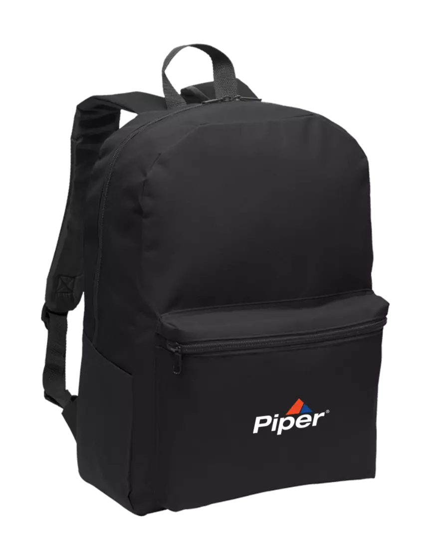Piper Casual Black Lightweight Laptop Backpack w/Piper Logo