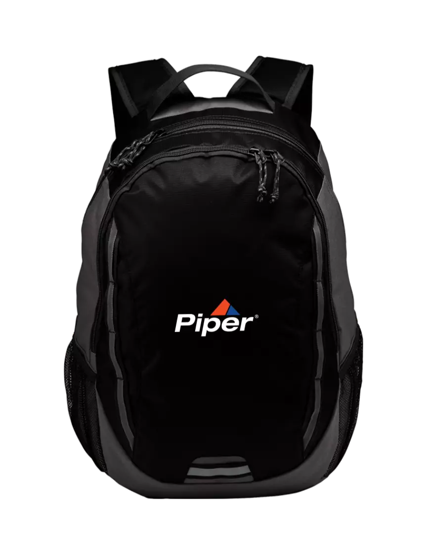 Piper Ridge Black/Dark Charcoal Laptop Backpack w/Piper Logo