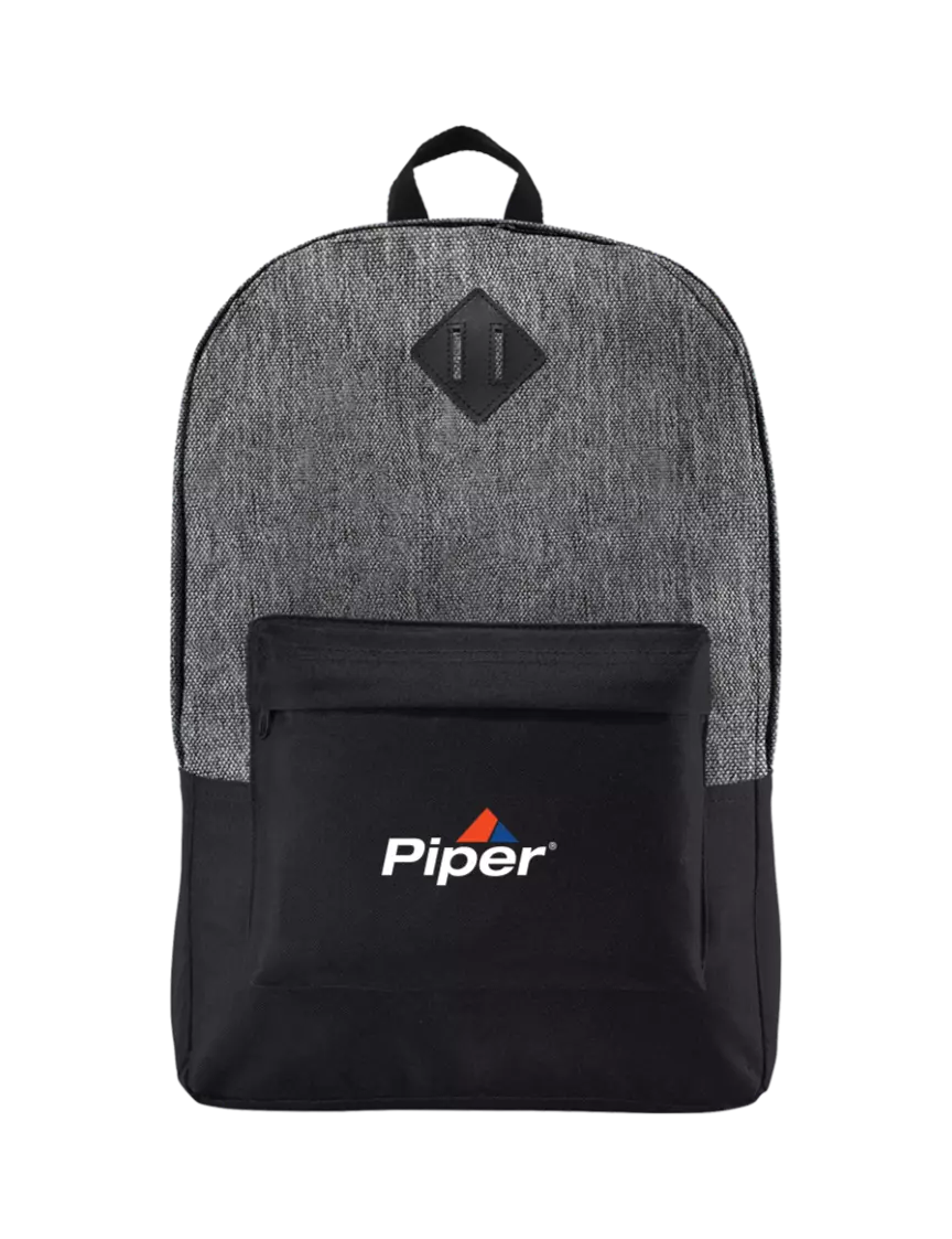 Piper Retro Heather Grey/Black Backpack w/Piper Logo