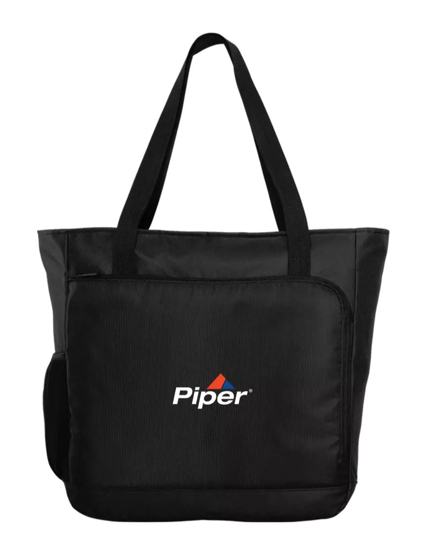 Piper City Black Laptop Tote w/Piper Logo