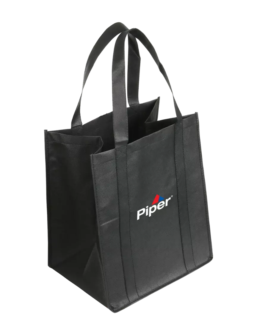 Piper Eco Reusable Jumbo Black Shopping Bag w/Piper Logo