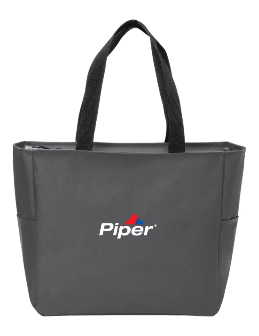 Piper Everyday Charcoal Zip Tote Dark w/Piper Logo