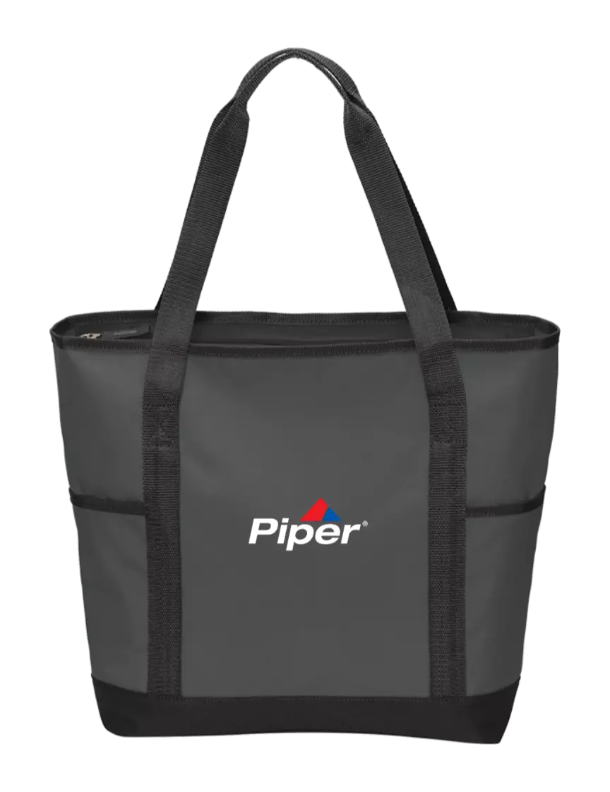 Piper On the Go Charcoal/Black Tote  w/Piper Logo